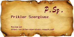 Prikler Szergiusz névjegykártya